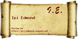 Ipi Edmond névjegykártya
